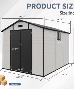8x10 FT Plastic Outdoor Storage Shed