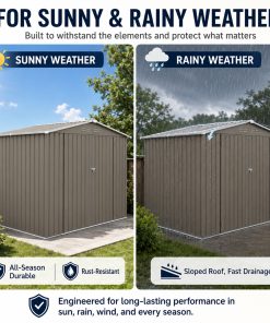 8x6FT Outdoor Metal Storage Shed