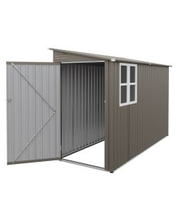 4x9FT Olive Grey Outdoor Metal Storage Shed