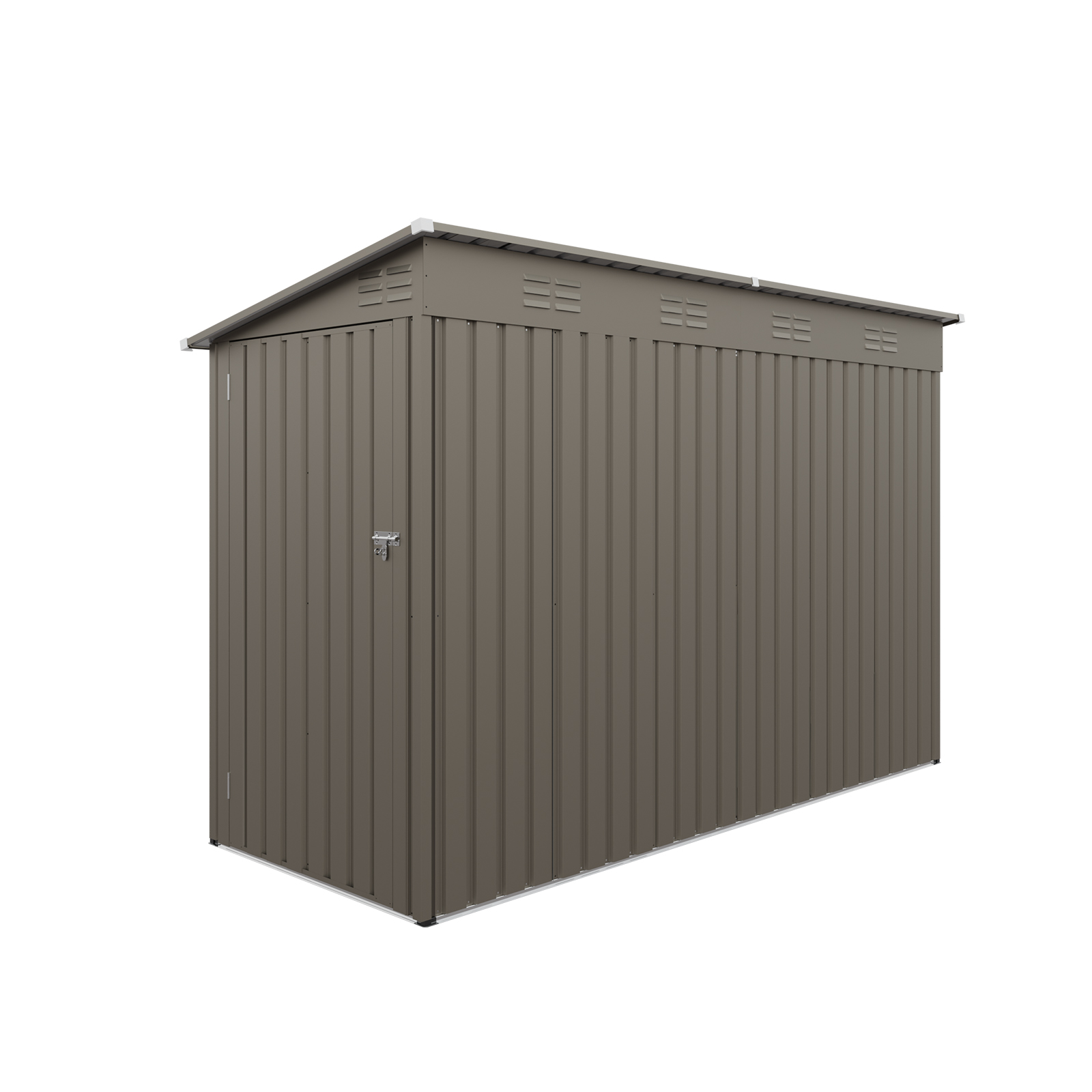 4x9FT Olive Grey Outdoor Metal Storage Shed