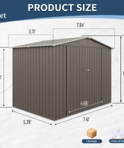 8x6FT Outdoor Metal Storage Shed