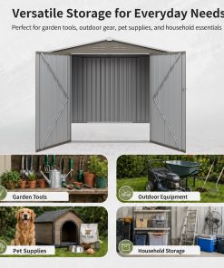 8x6FT Outdoor Metal Storage Shed