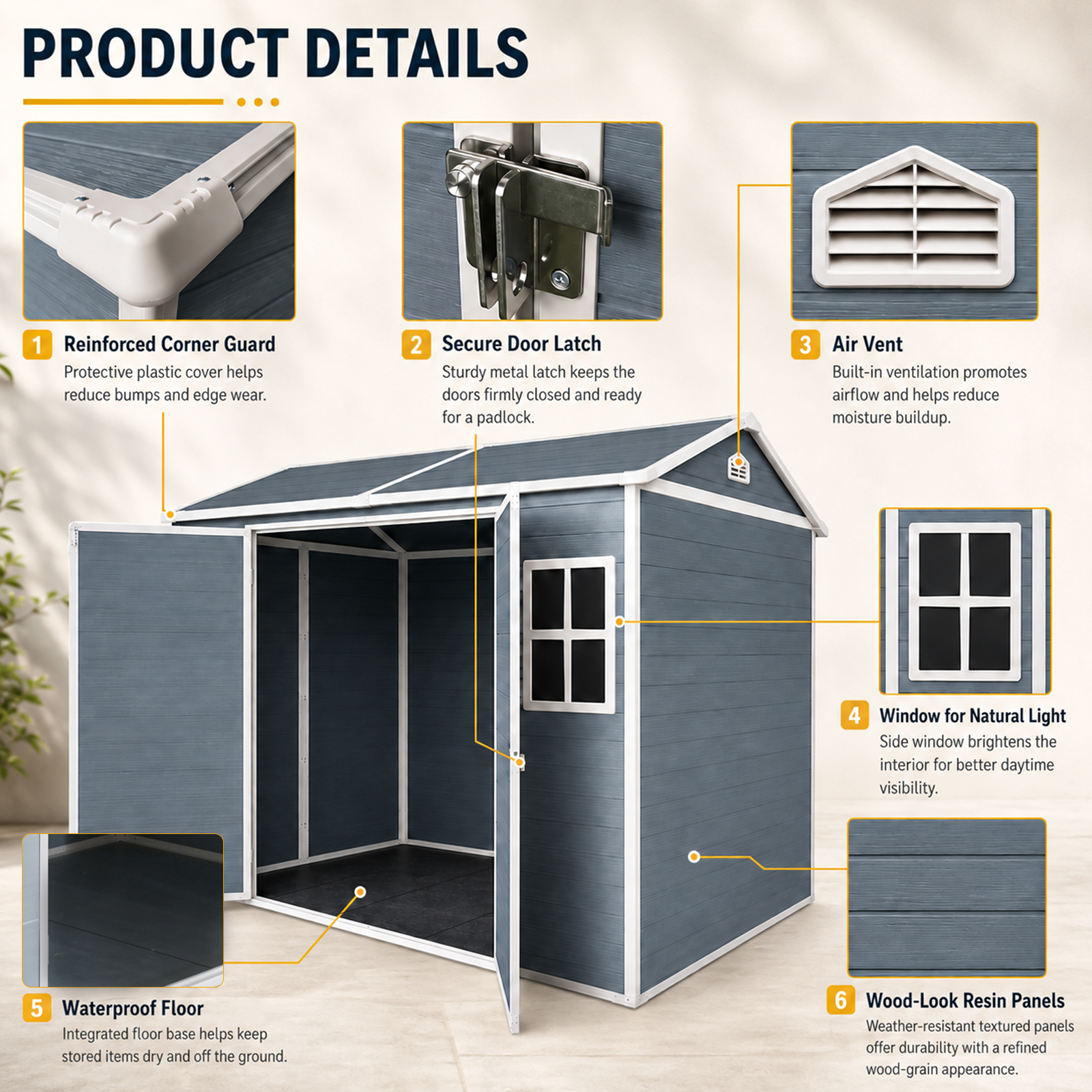 8 X 6 Ft Resin Outdoor Storage Shed