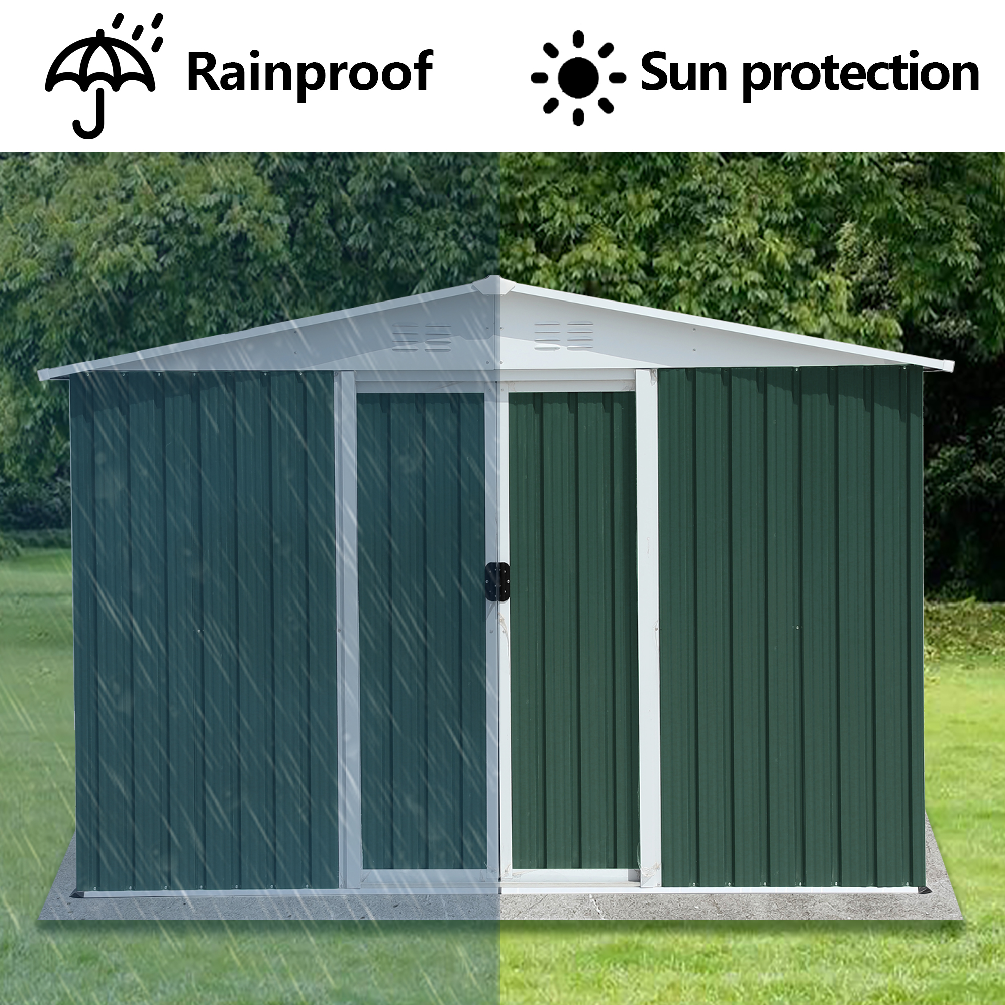 8x6 FT Outdoor Storage Garden Shed