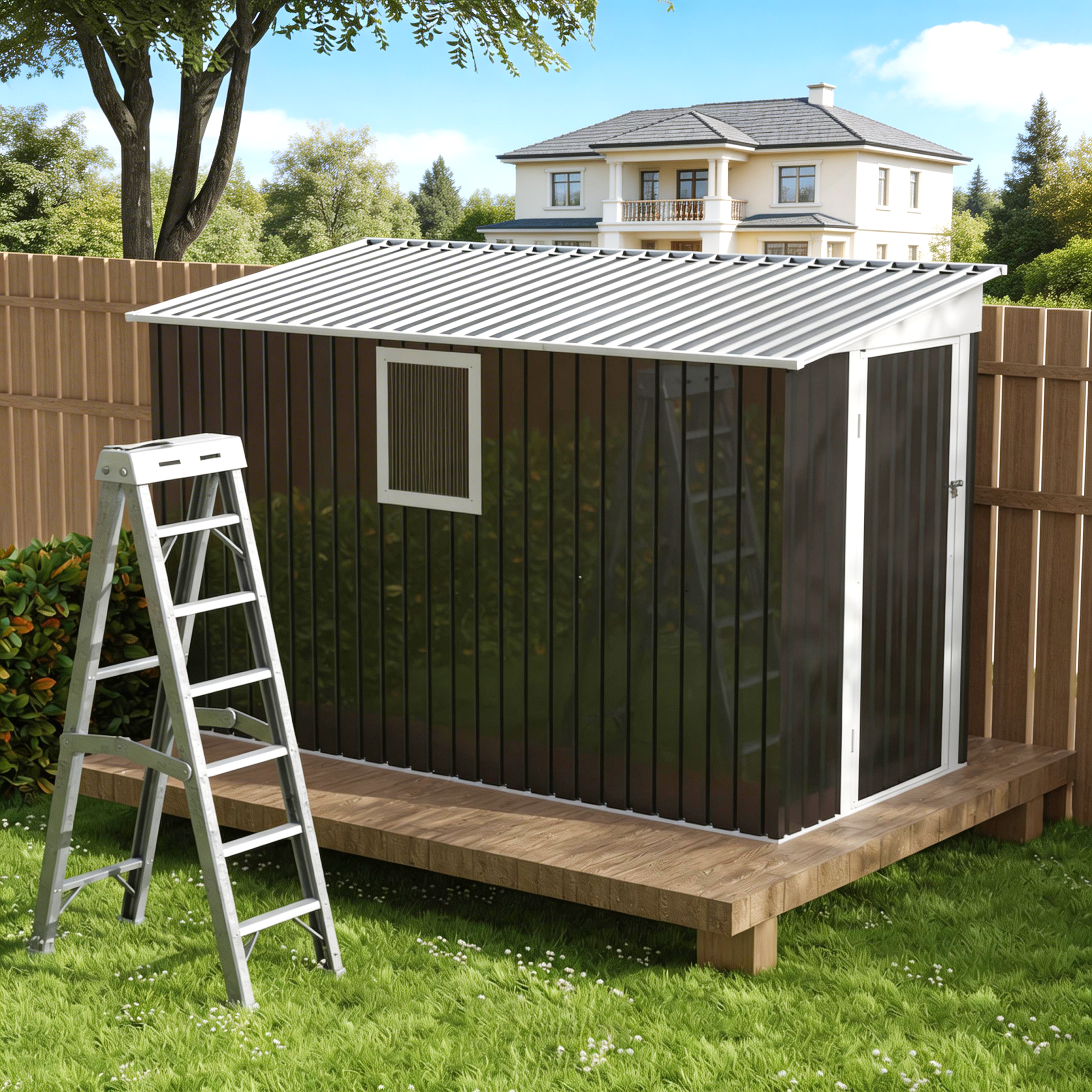 4x9 FT Metal Garden Shed