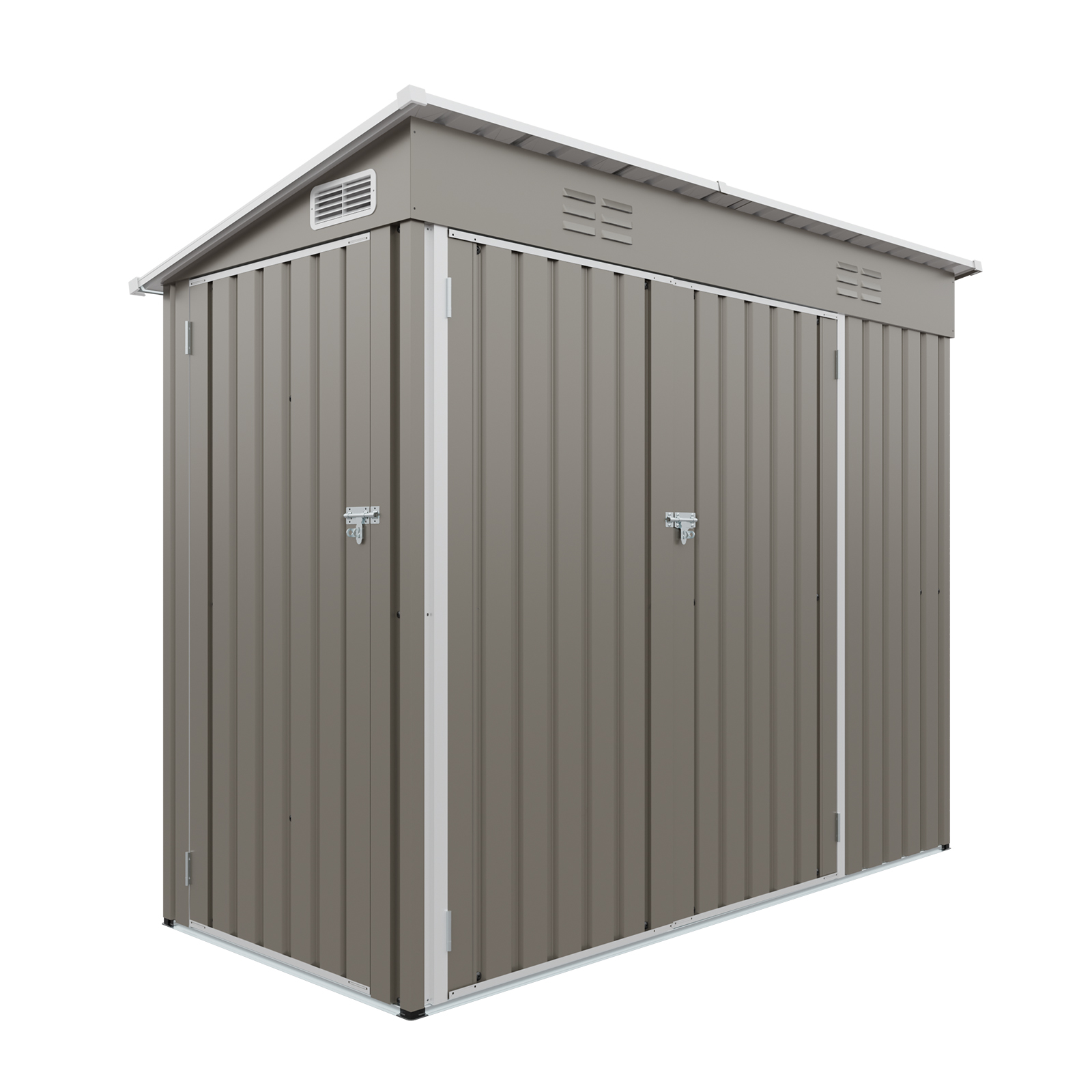 4x8 FT Galvanized Steel Outdoor Storage Shed