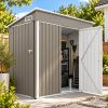 4x8 FT Galvanized Steel Outdoor Storage Shed