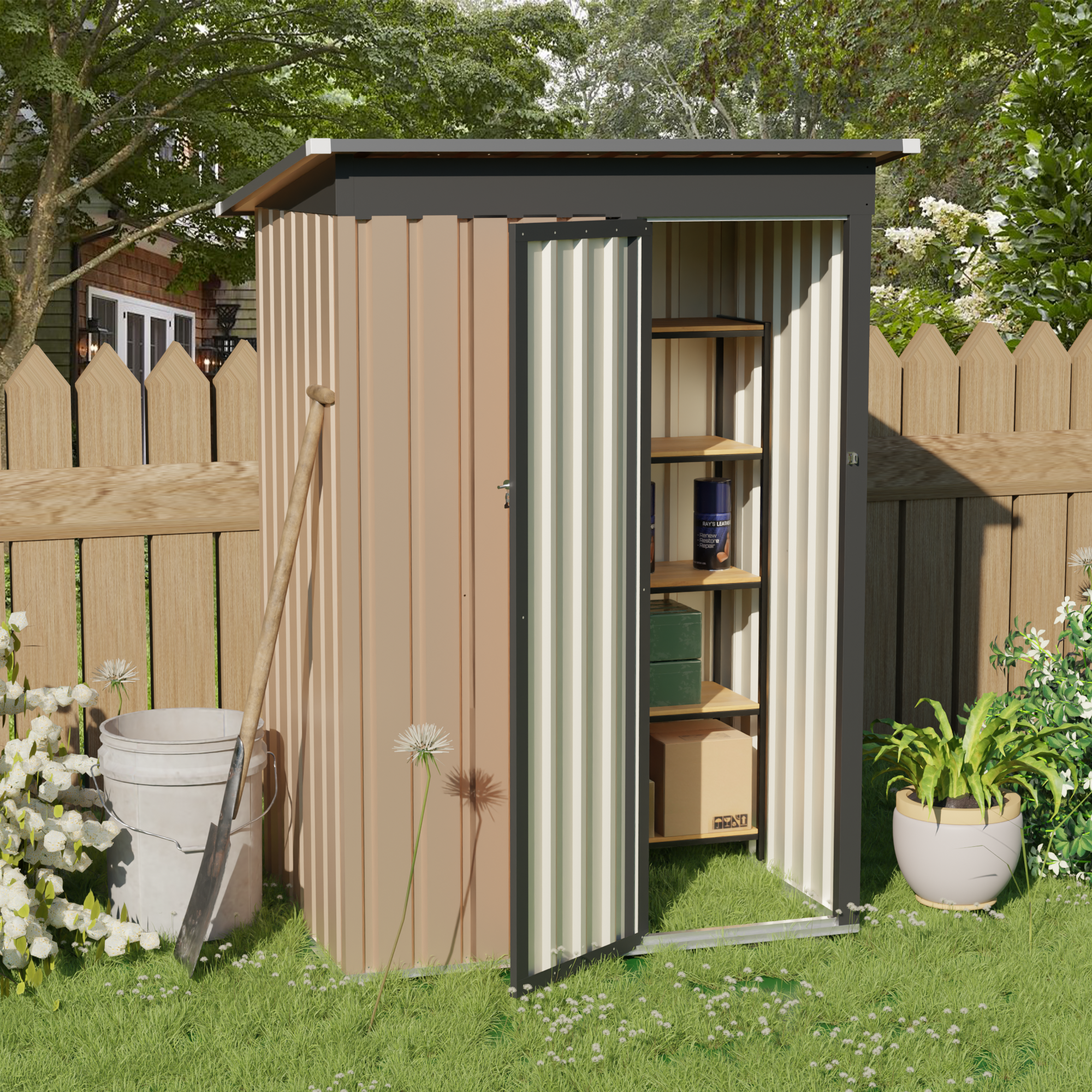 5x3FT Metal Garden Shed