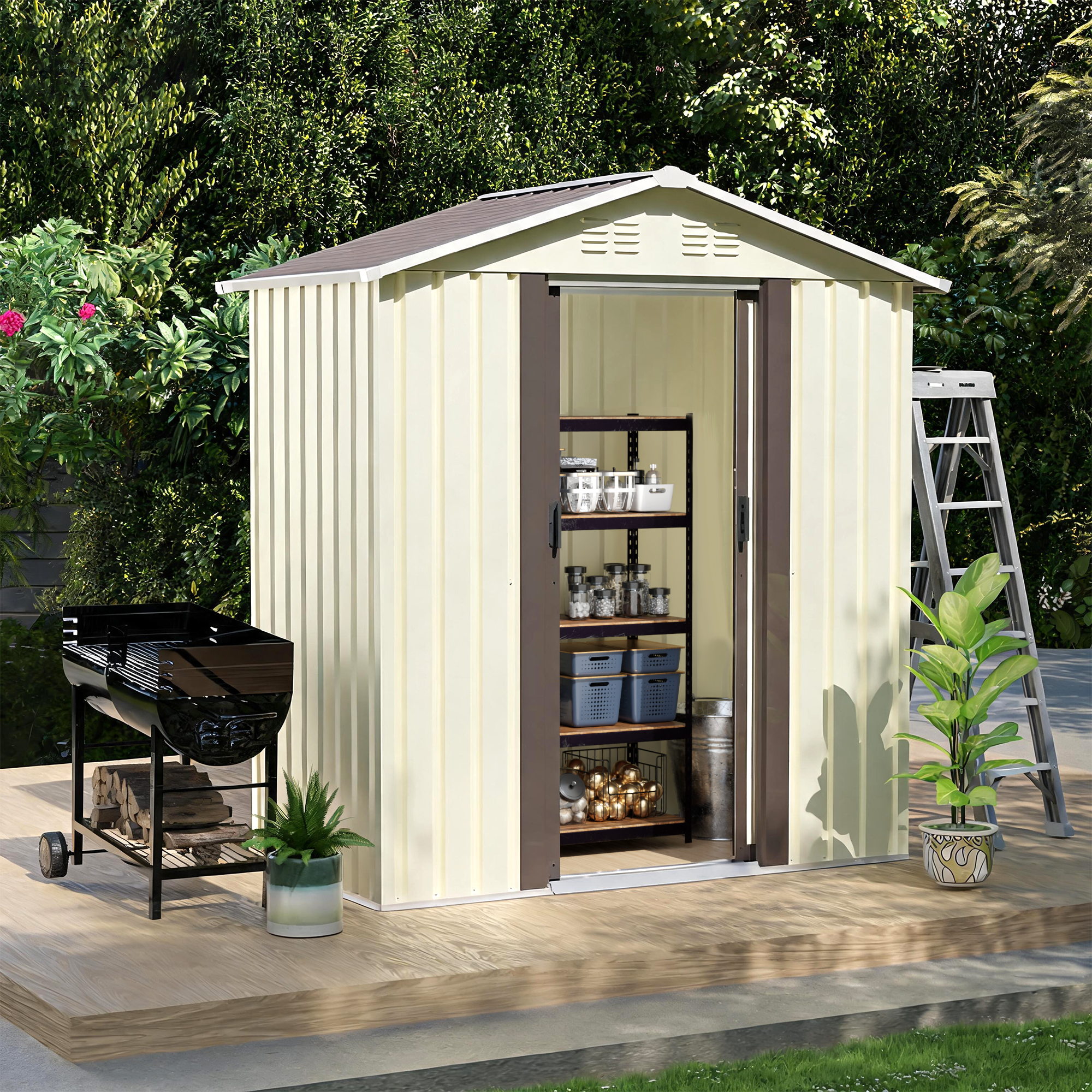 5x3 FT Metal Garden Shed