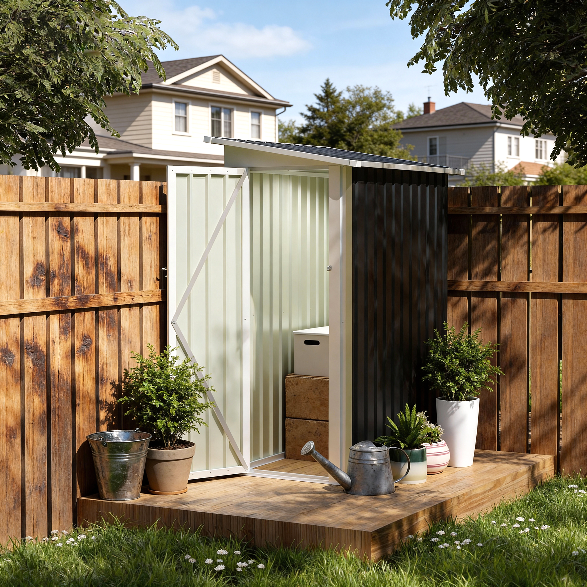 4.3x2.5 FT Metal Garden Shed