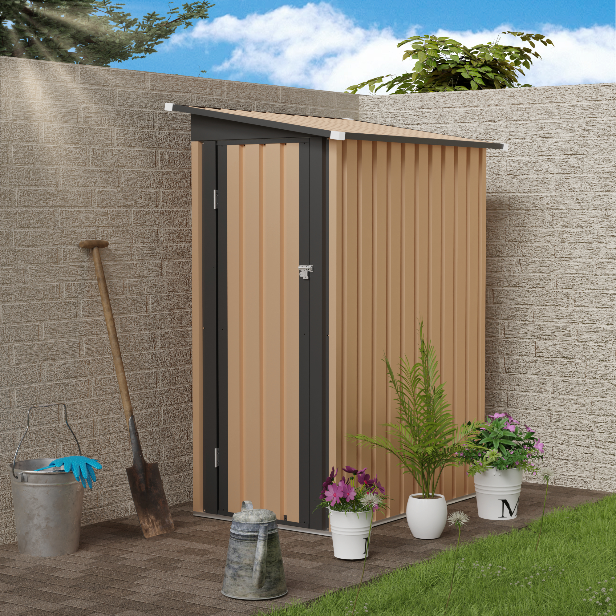 5x3FT Metal Garden Shed