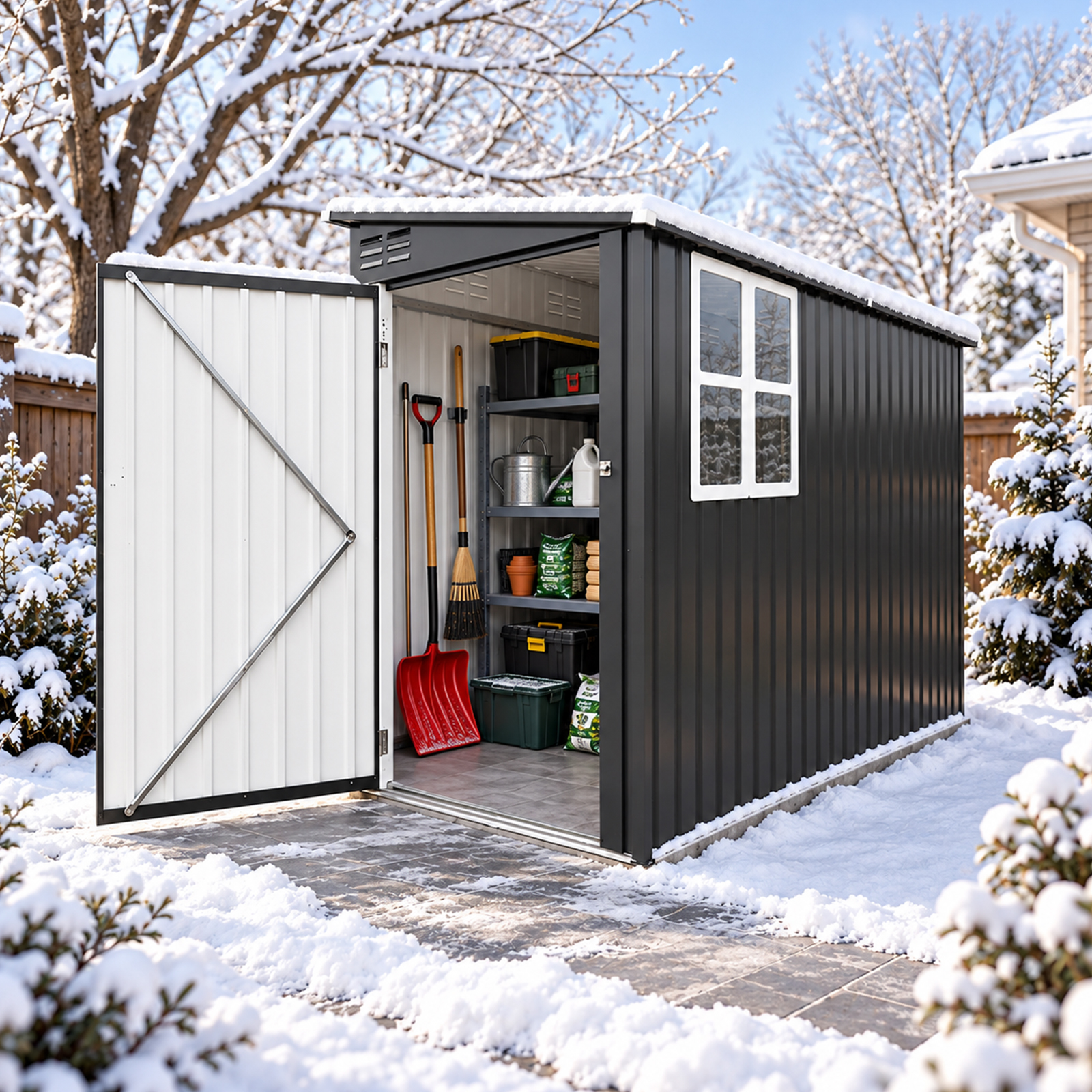 4x9 FT Outdoor Metal Storage Shed