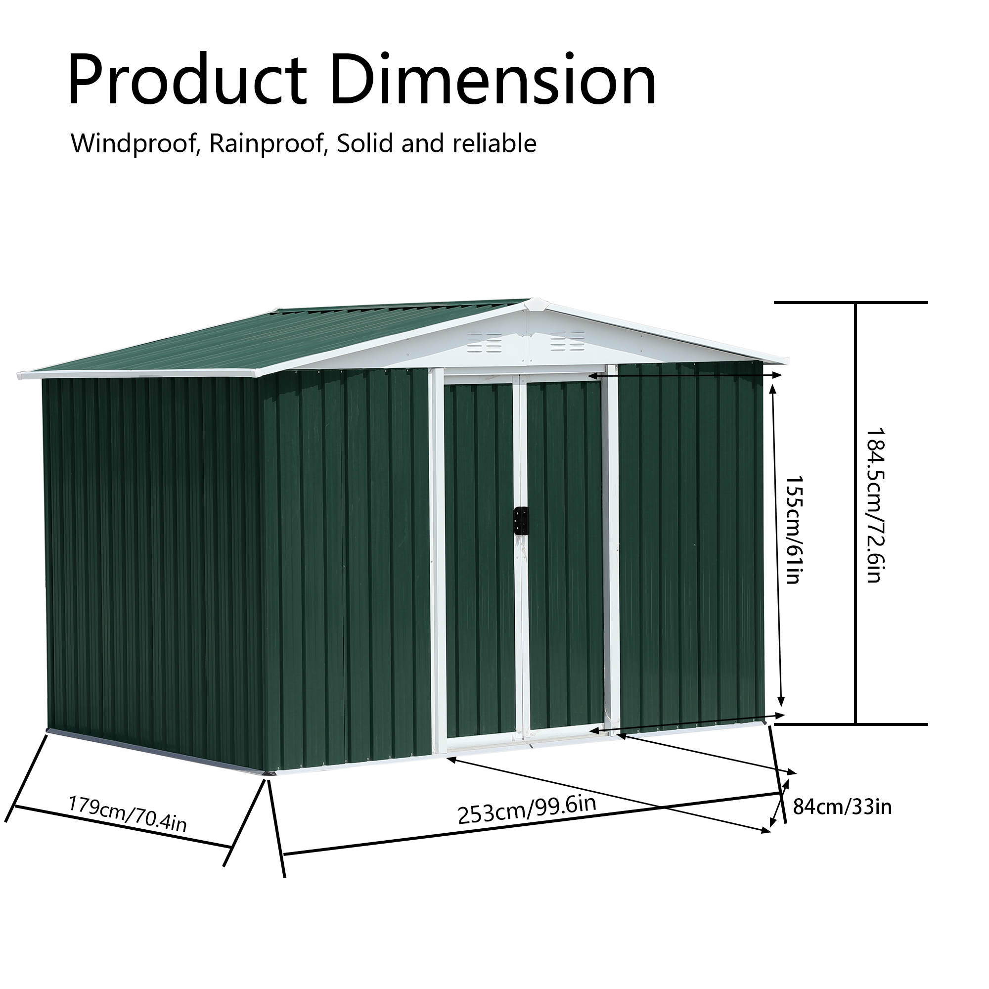 8x6 FT Outdoor Storage Garden Shed