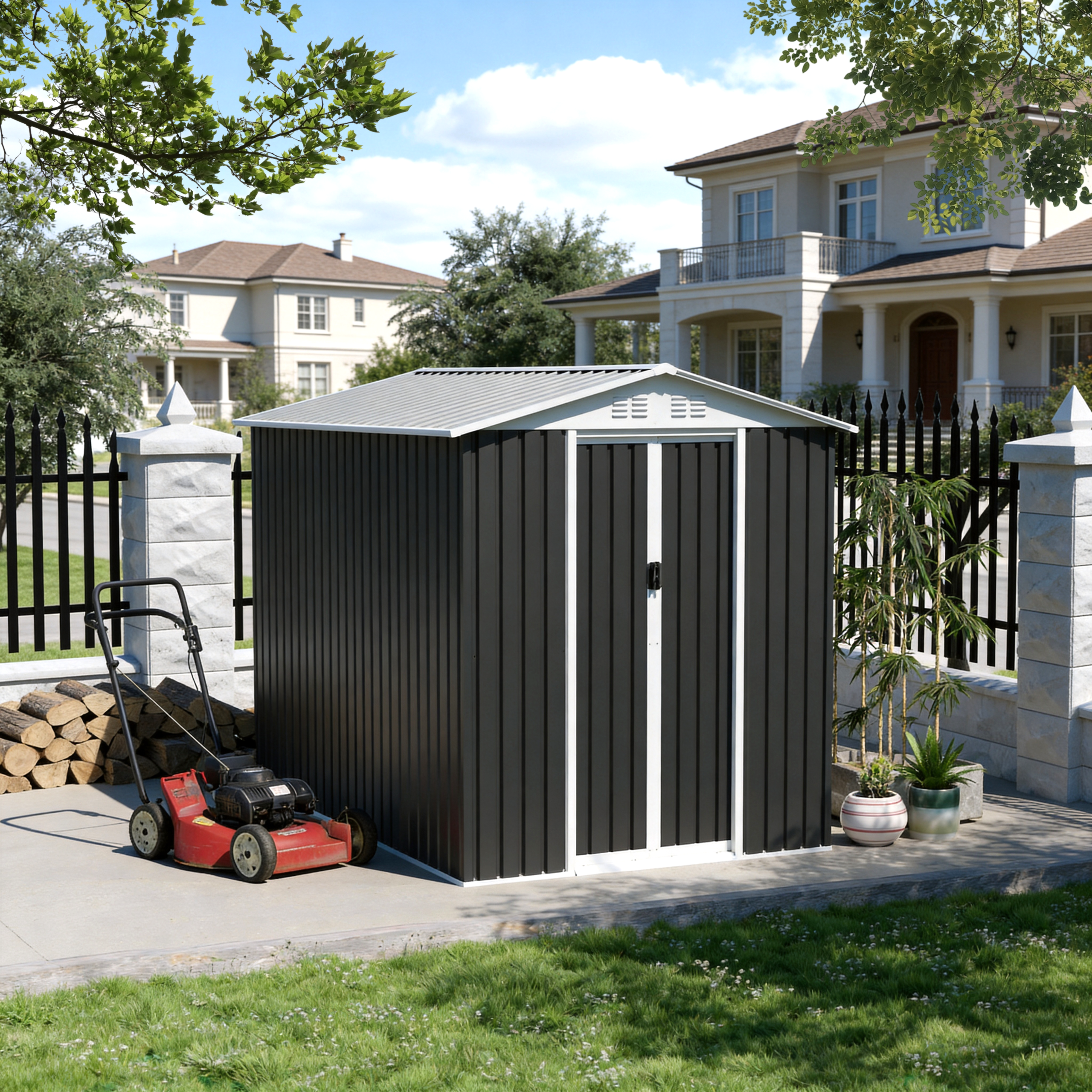 6x9 FT Metal Garden Shed