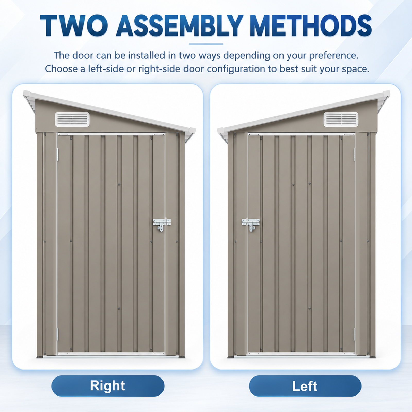 4x8 FT Galvanized Steel Outdoor Storage Shed
