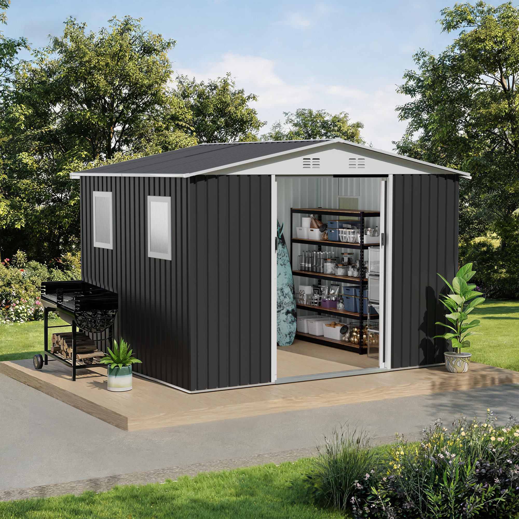 10x8 FT Metal Garden Shed