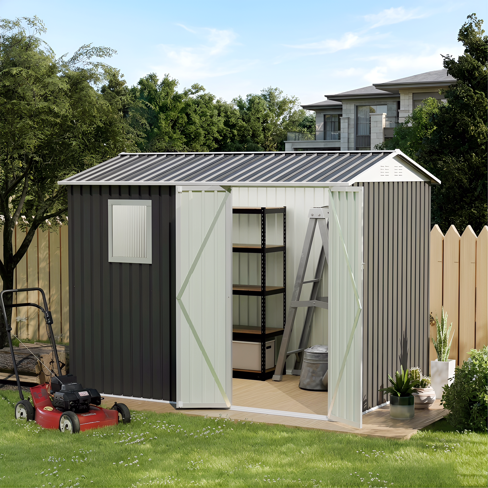 9x6 FT Metal Garden Storage Shed