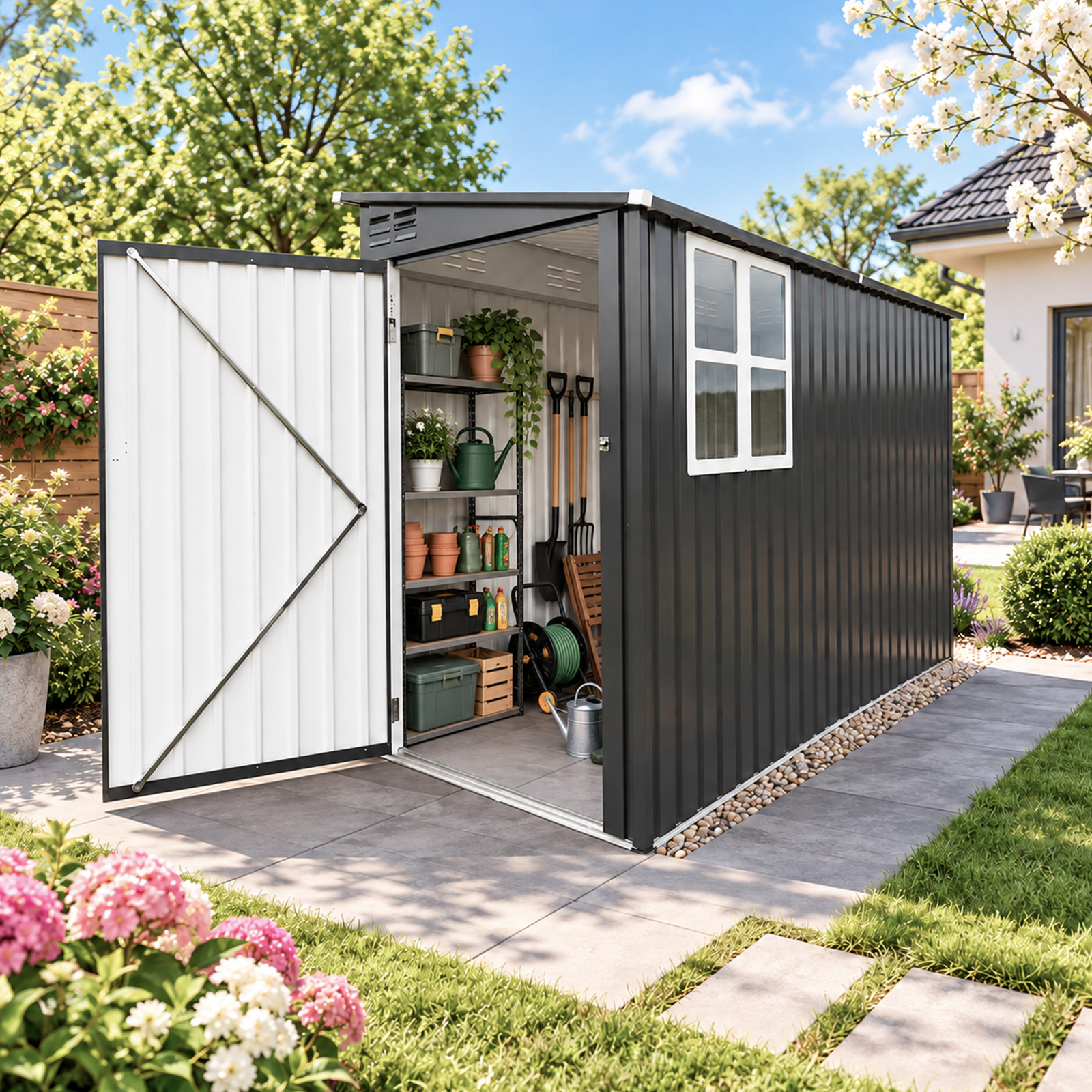 4x9 FT Outdoor Metal Storage Shed