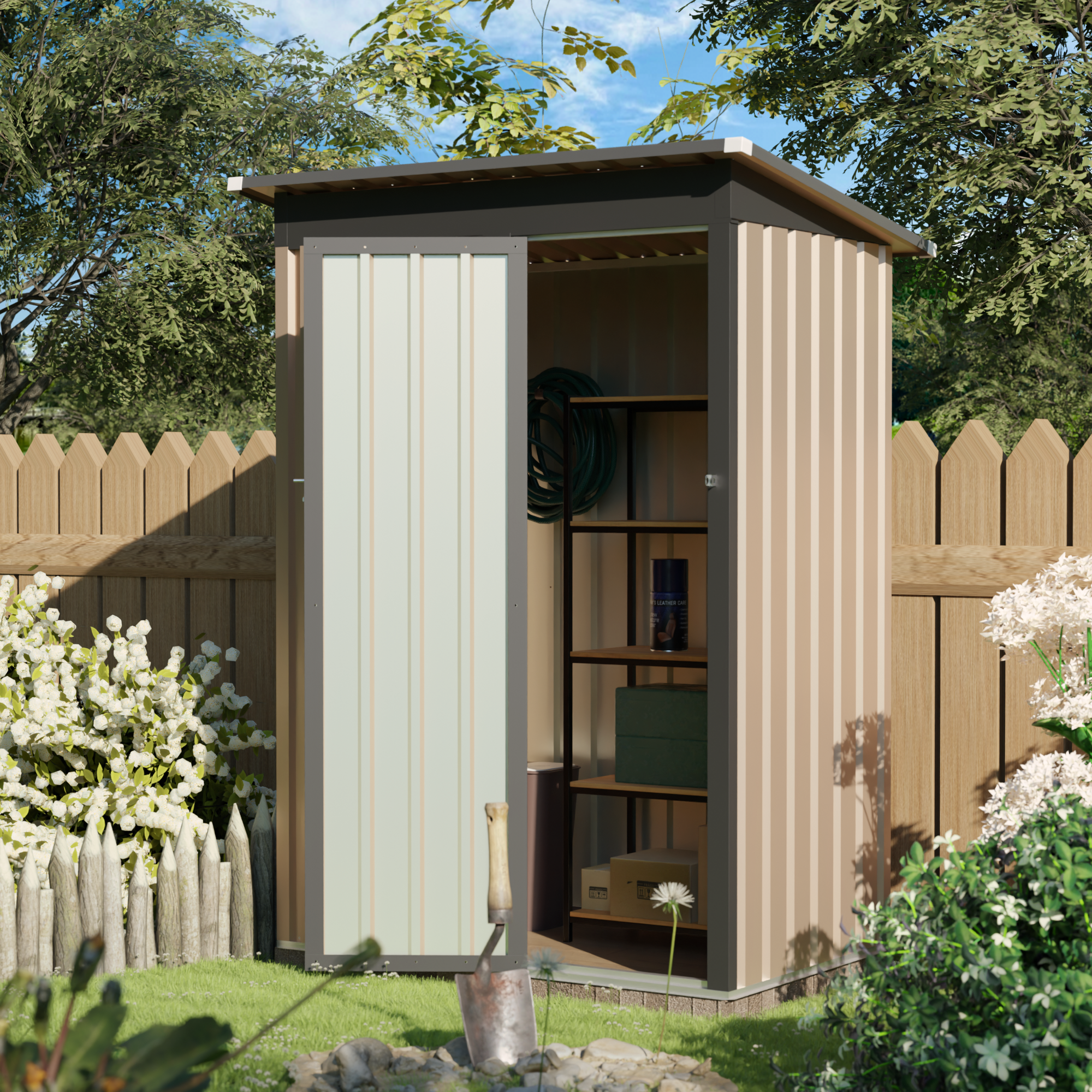 5x3FT Metal Garden Shed