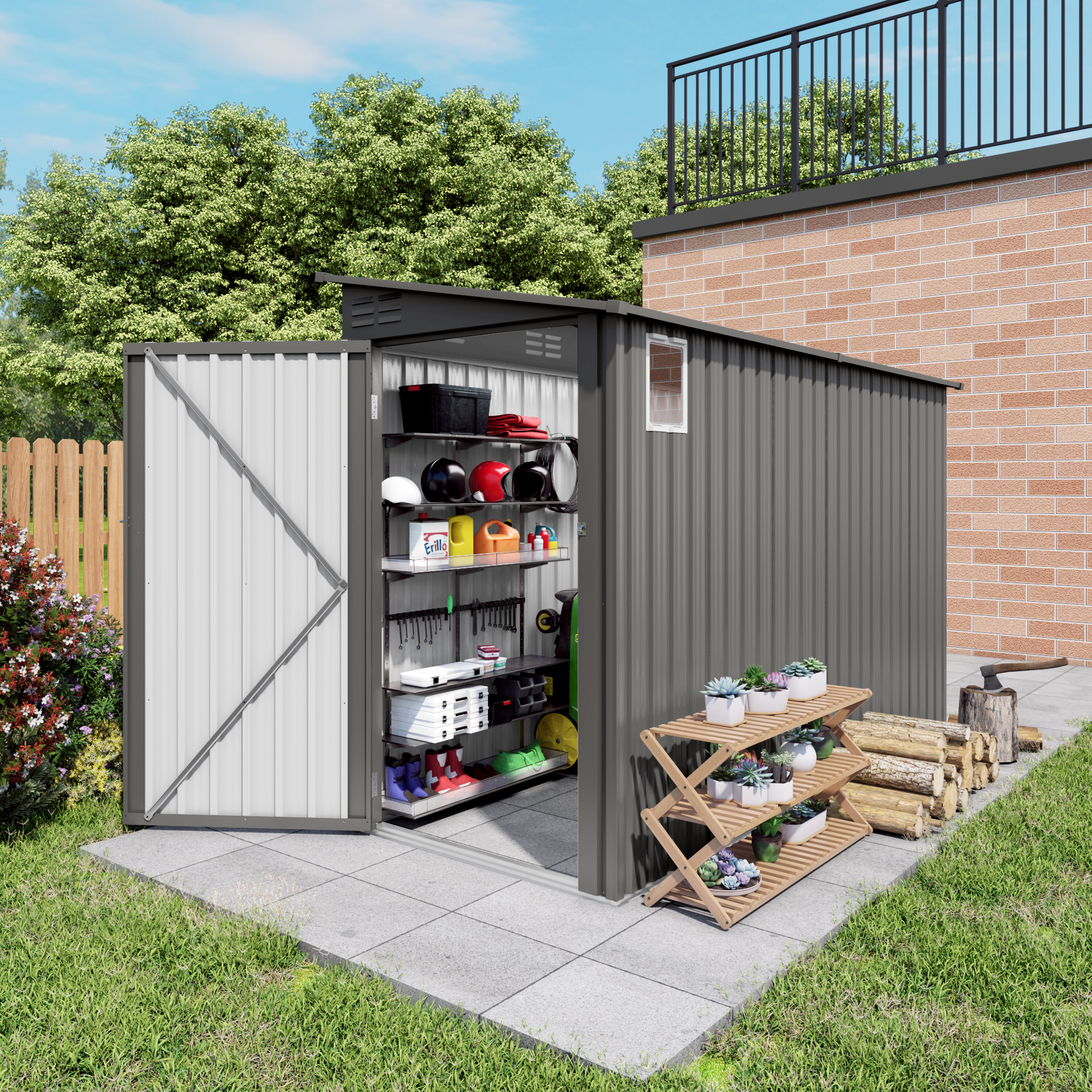 4x9 FT Metal Lean to Shed