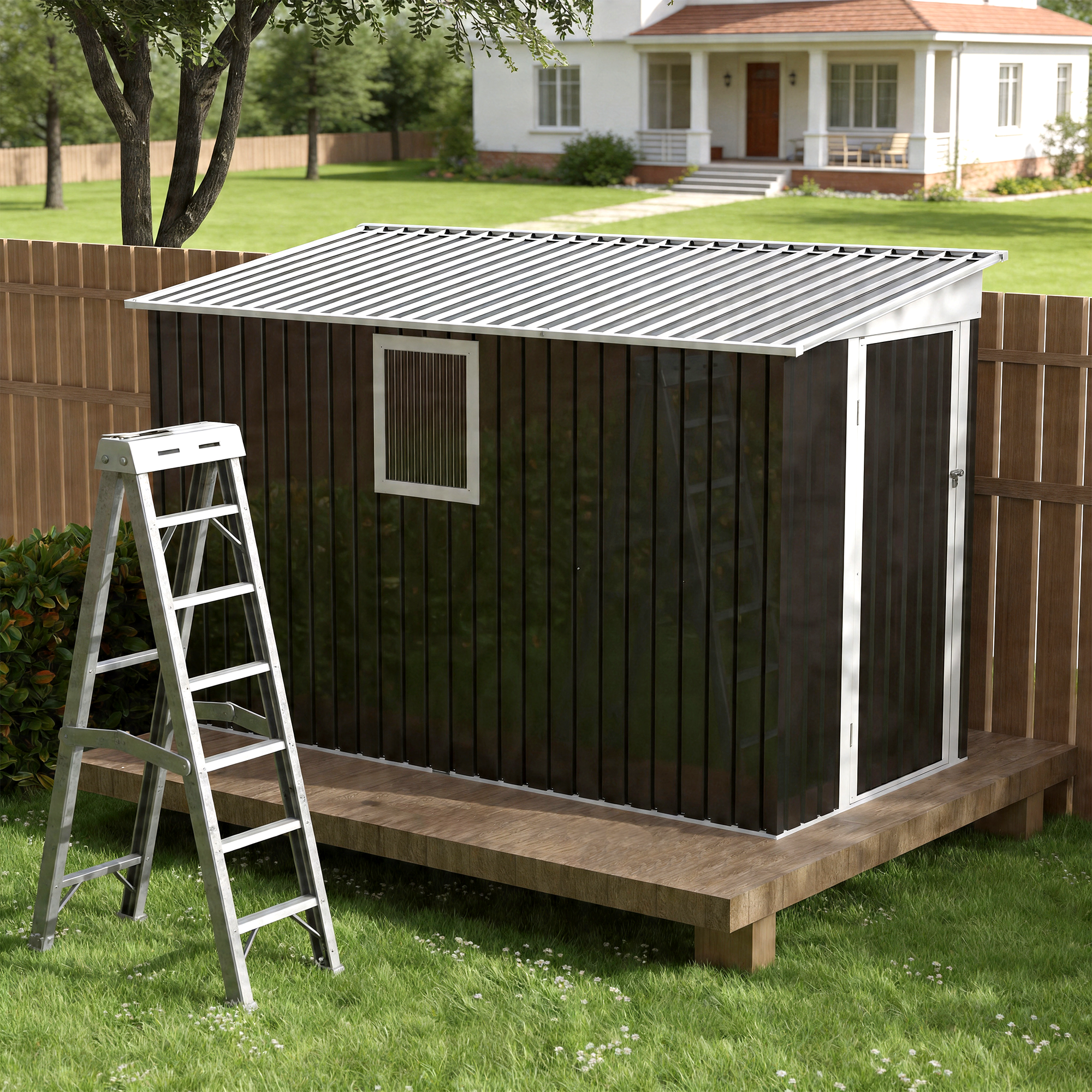 4x9 FT Metal Garden Shed