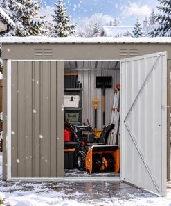 4x8 FT Galvanized Steel Outdoor Storage Shed