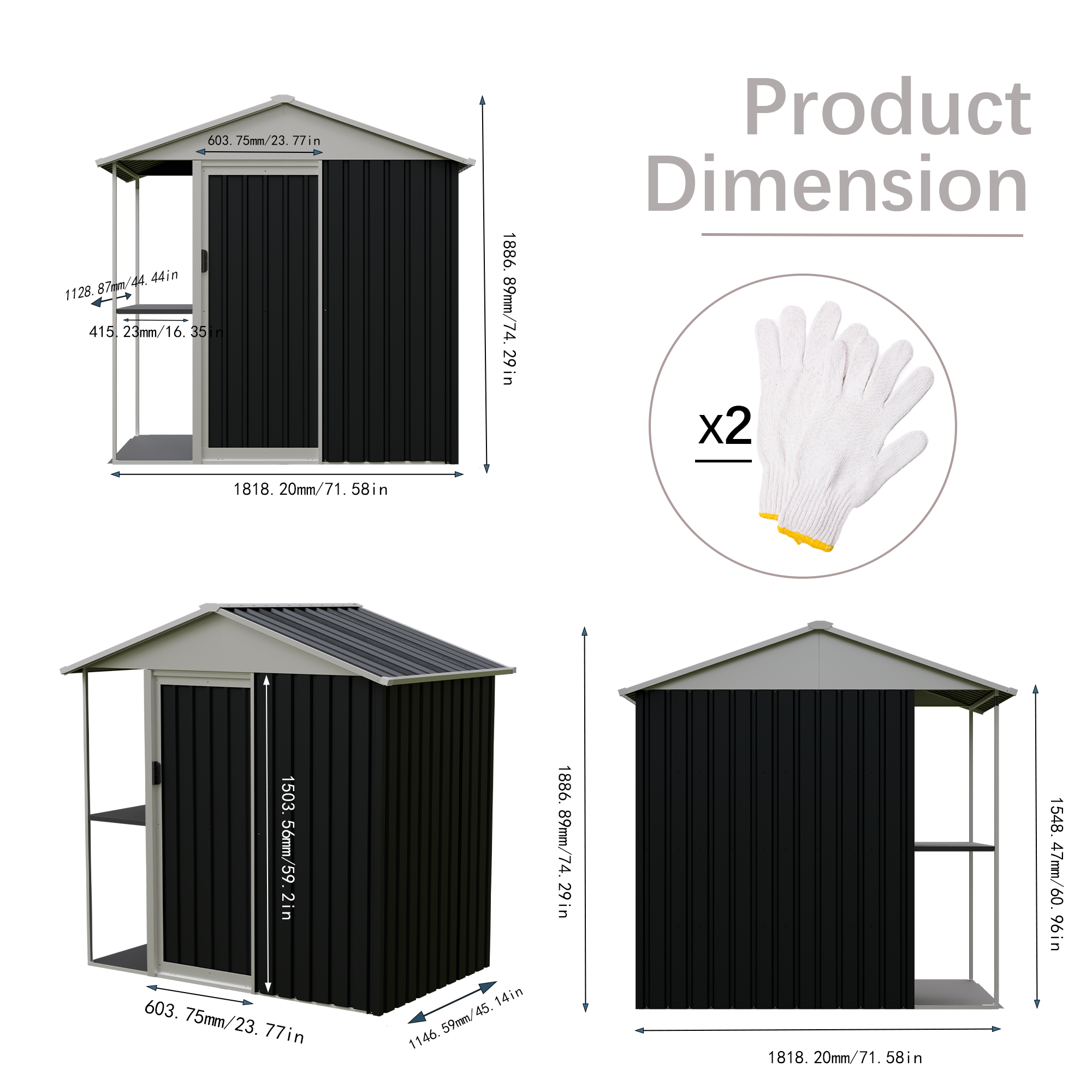 6x4 FT Outdoor Storage Shed