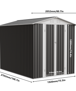 6x9 FT Metal Garden Shed