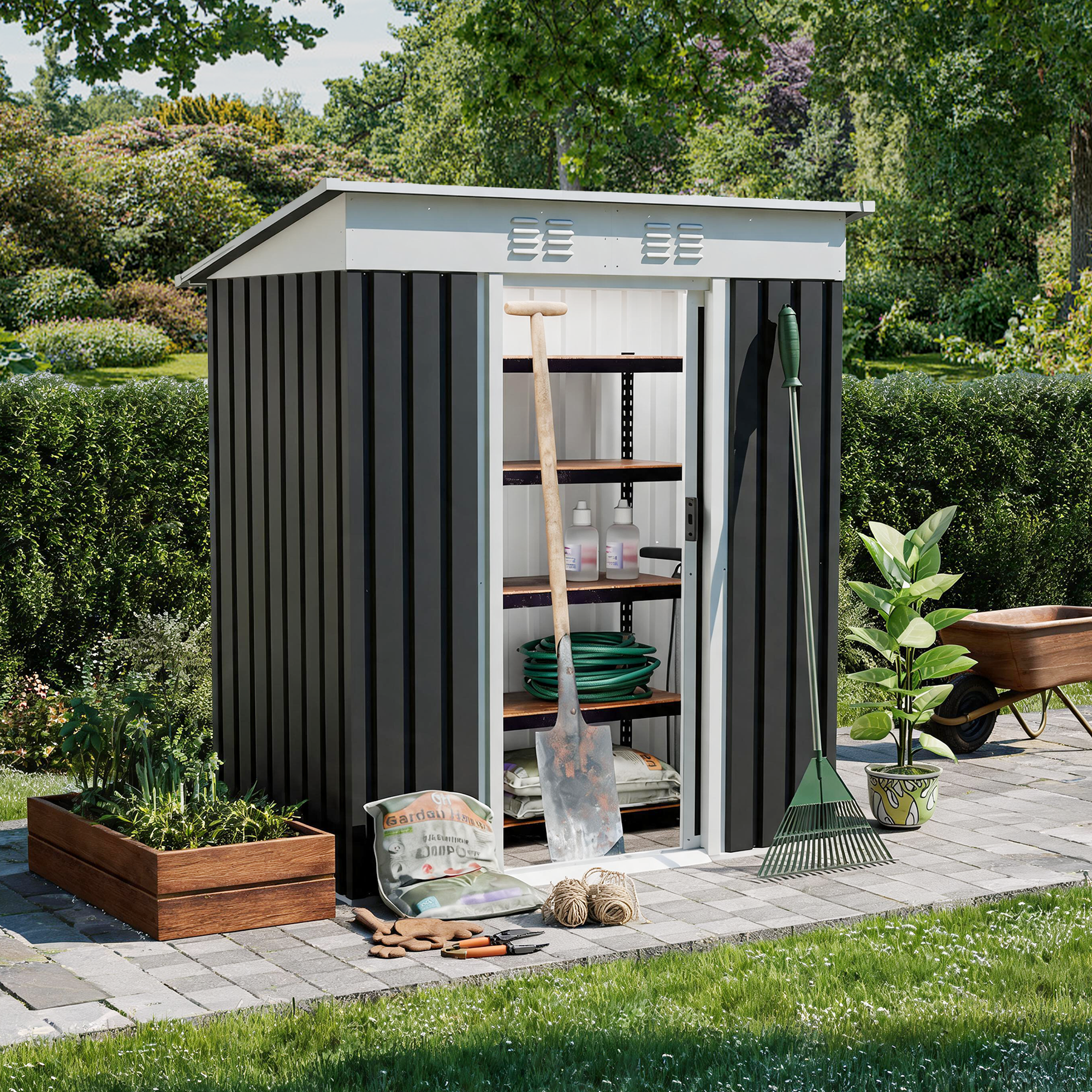 5x3 FT Metal Garden Shed