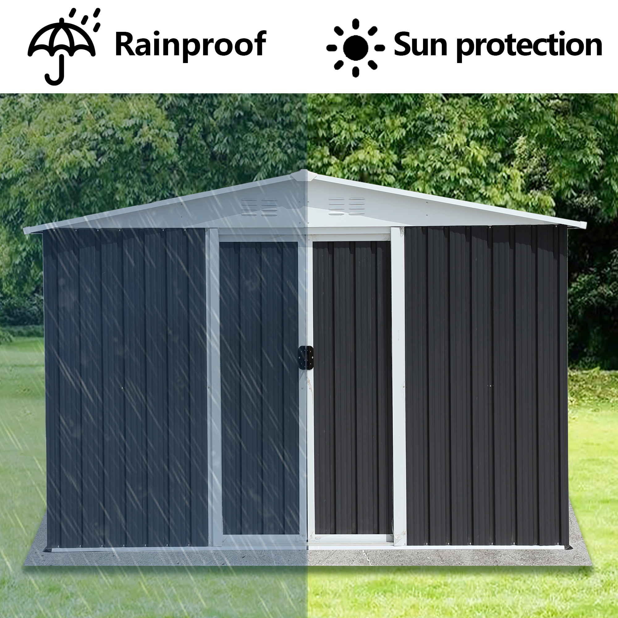 8x6 FT Aluminum Alloy Garden Shed