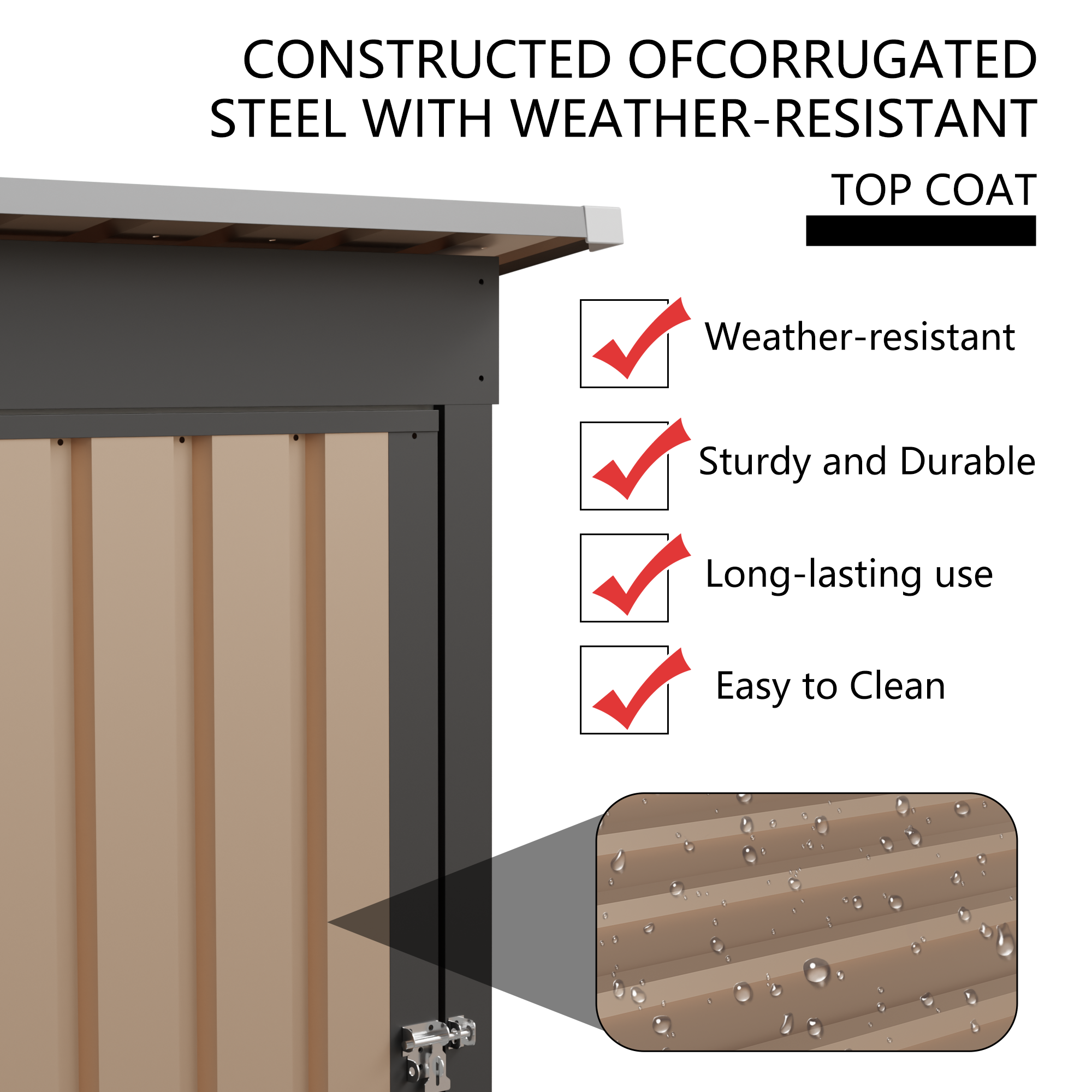 5x3FT Metal Garden Shed