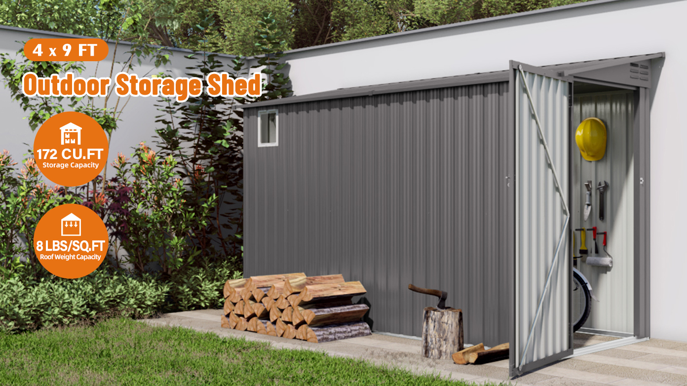 4x9 FT Metal Lean to Shed