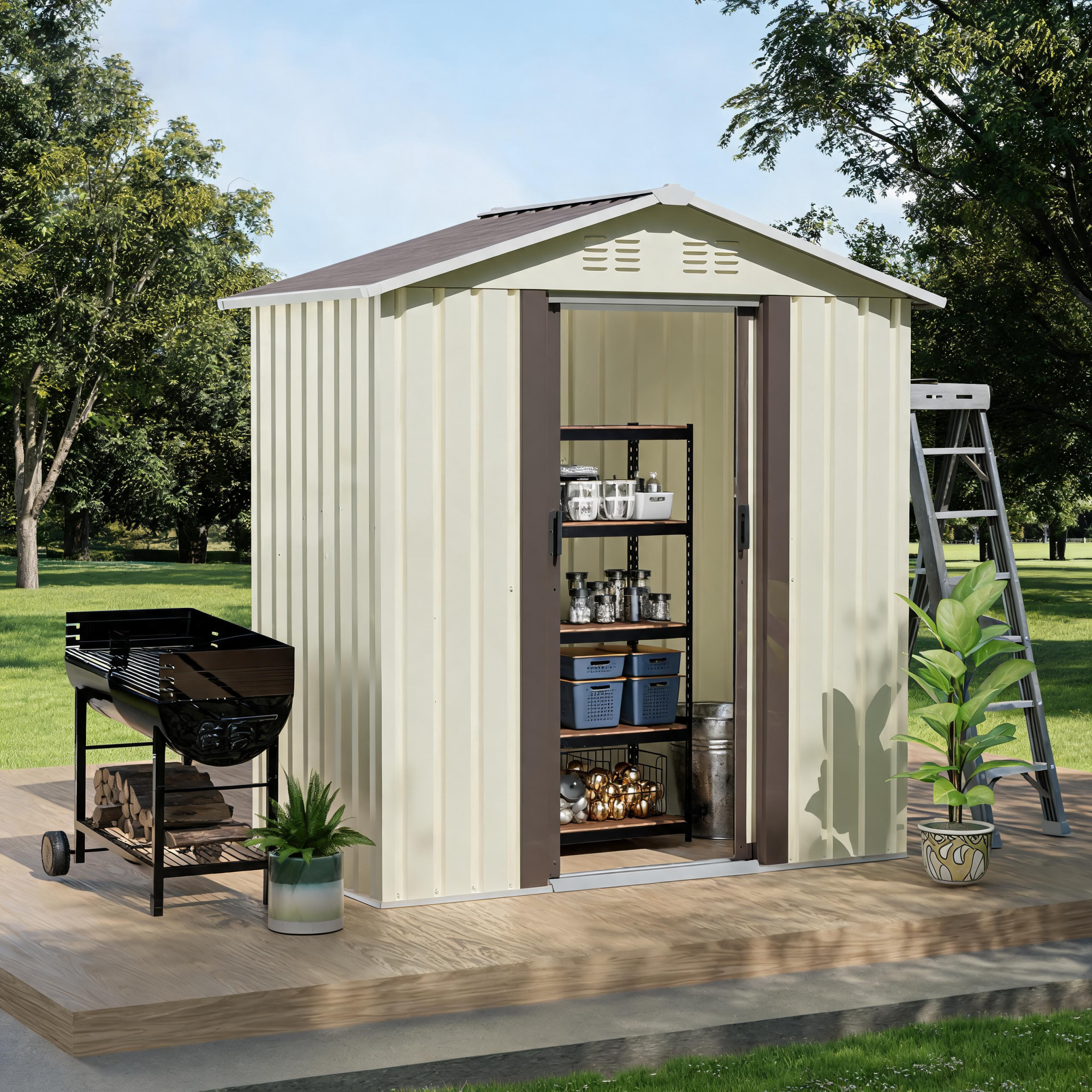 5x3 FT Metal Garden Shed