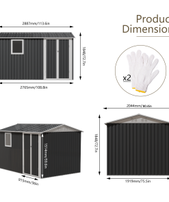 9x6 FT Metal Garden Shed