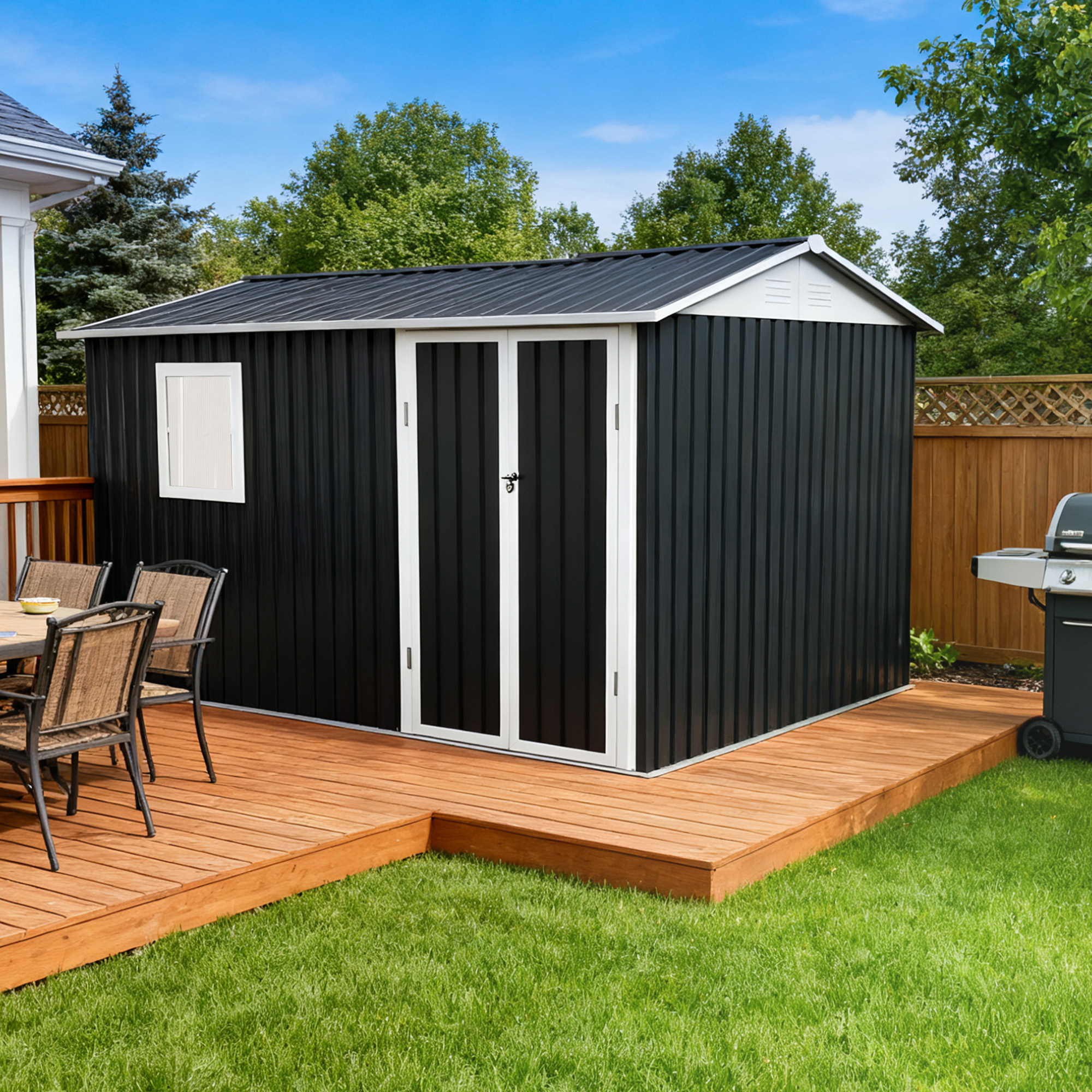 9x6 FT Metal Garden Shed