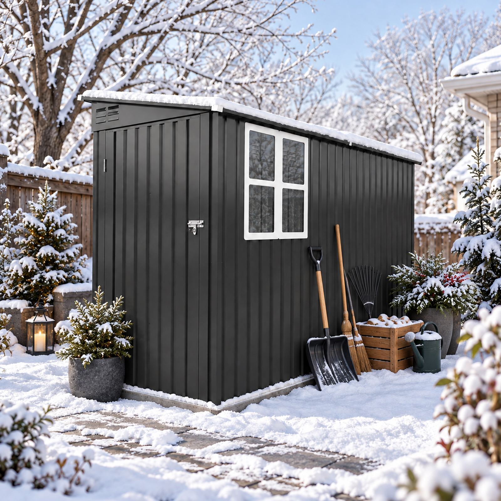 4x9 FT Outdoor Metal Storage Shed