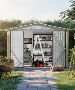 10x8 FT Metal Garden Shed with Door
