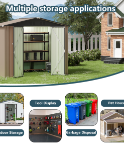8x6 FT Metal Garden Shed