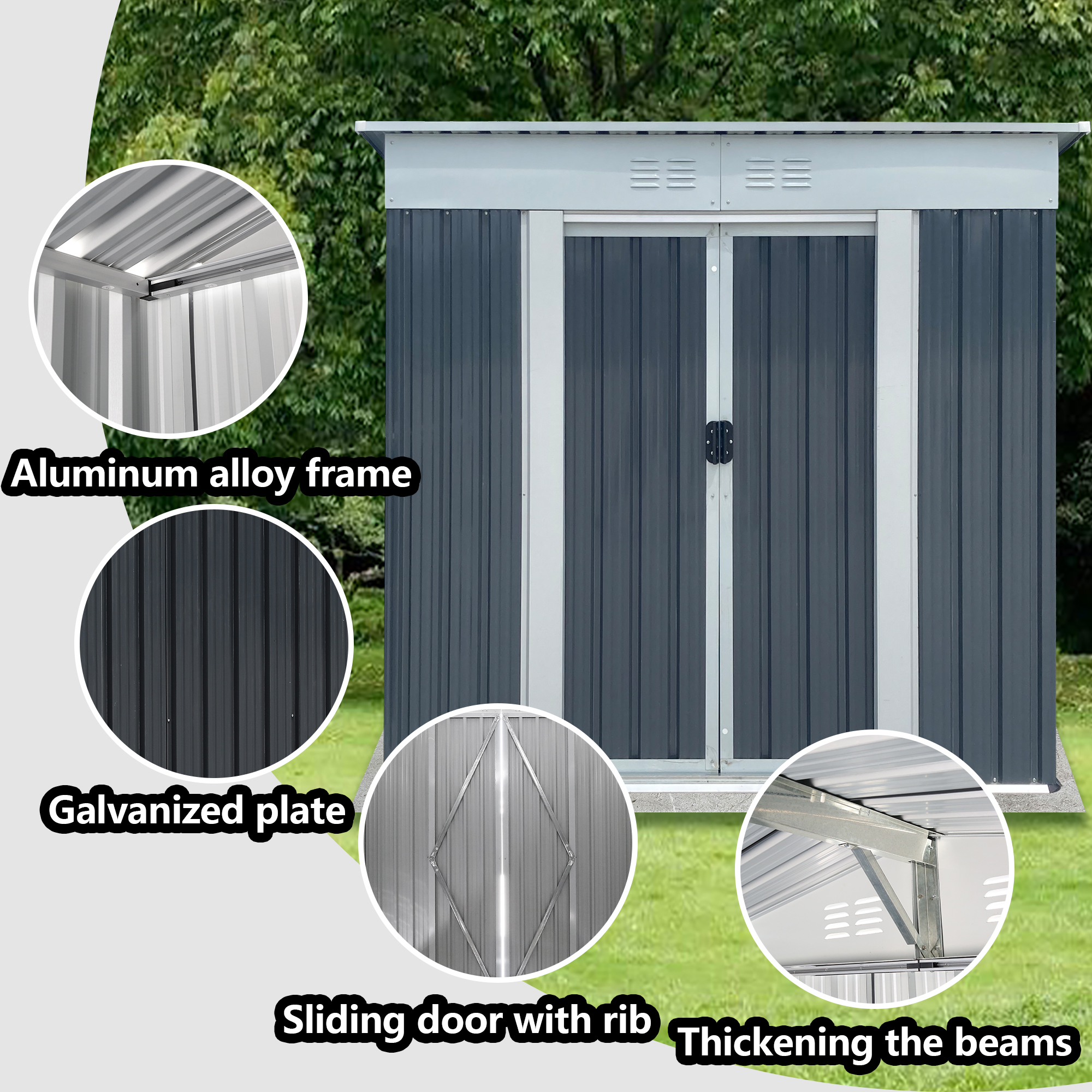 6x4 FT Outdoor Storage Sheds